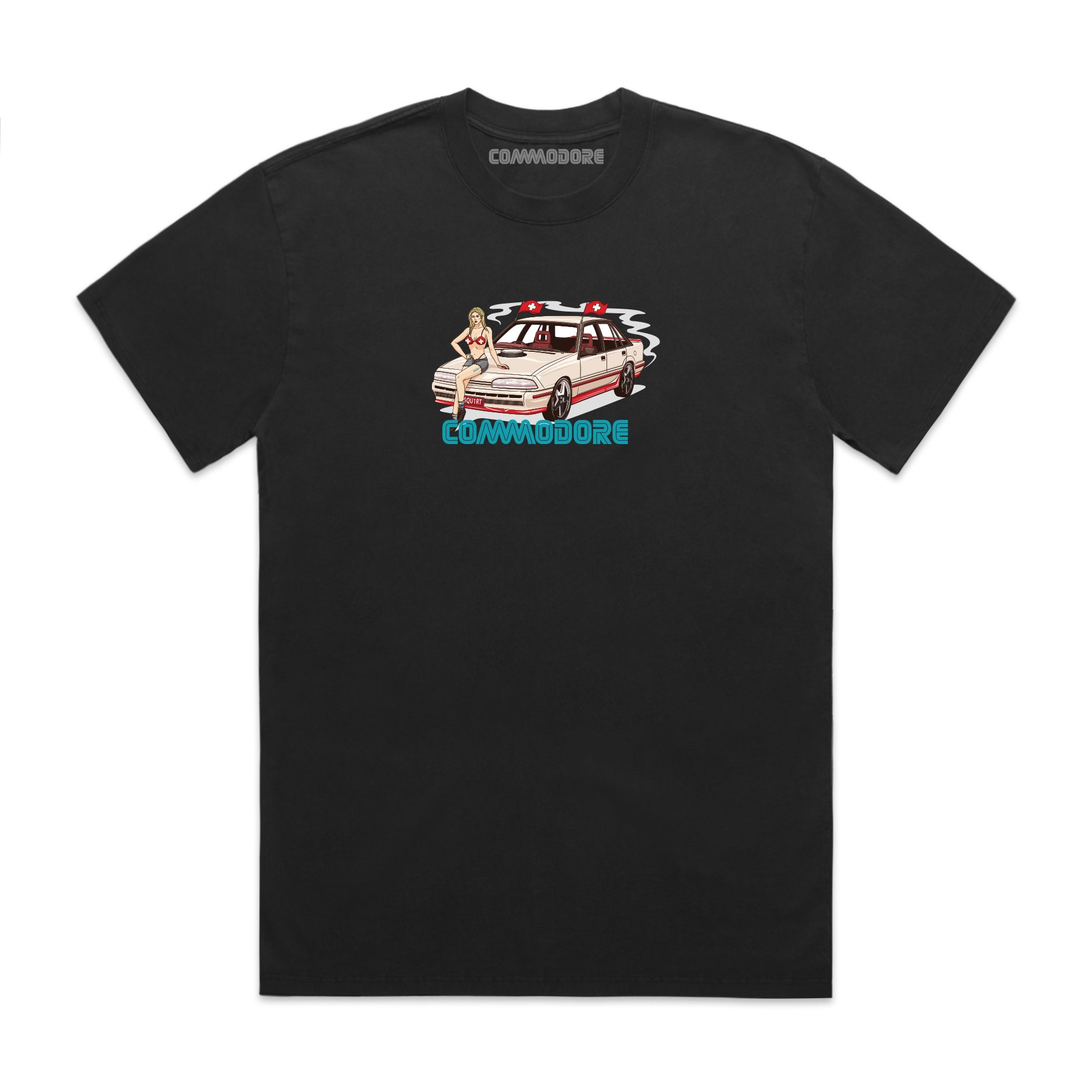 Commodore Bearings - Swiss T-Shirt (FADED BLACK)